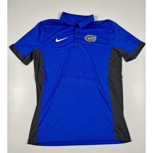Florida Gators Polo Shirt Medium NIKE Dri Fit‎ NCAA Collage Football Blue
